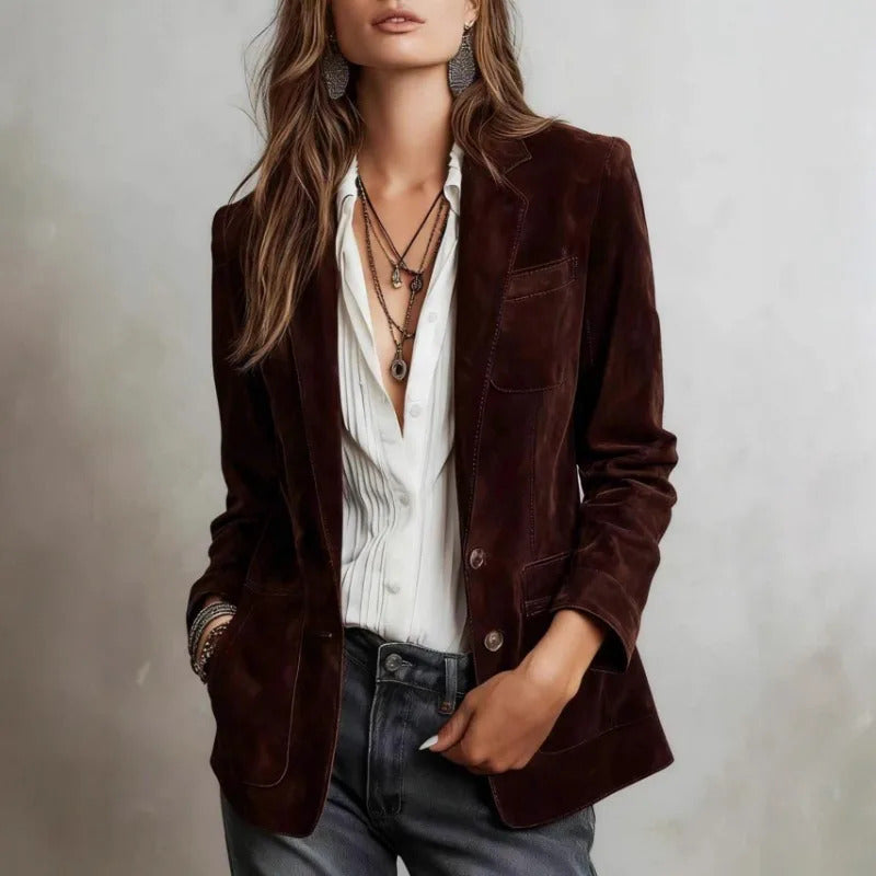 Giacca in Pelle Scamosciata - Blazer Donna