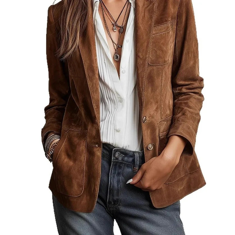 Giacca in Pelle Scamosciata - Blazer Donna